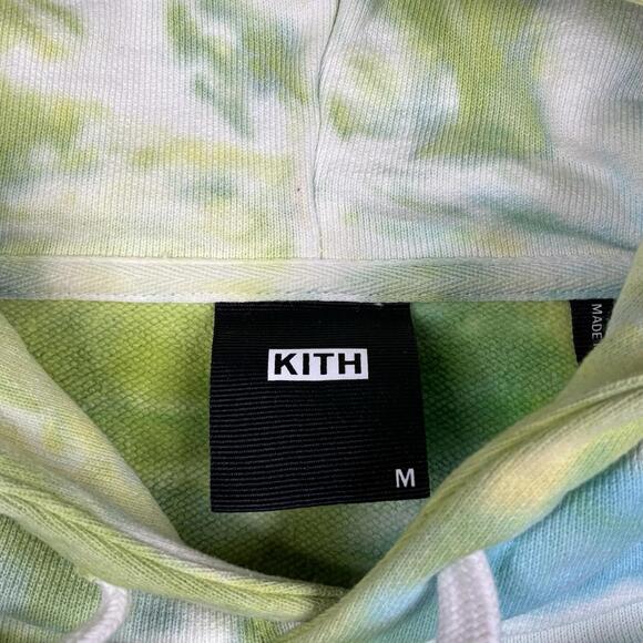 KITH Williams I Hoodie Men’s Medium Blue Green Tye Dye Logo Spell Out Streetwear - Picture 4 of 8